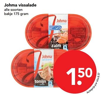 Aanbiedingen Johma vissalade alle soorten - Johma - Geldig van 26/11/2017 tot 02/12/2017 bij Deen Supermarkten