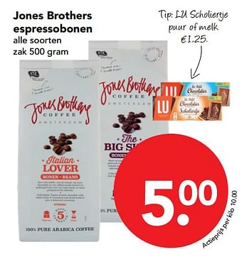 Aanbiedingen Jones brothers espressobonen - Jones Brothers Coffee - Geldig van 26/11/2017 tot 02/12/2017 bij Deen Supermarkten