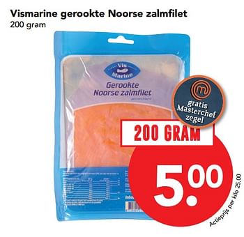 Aanbiedingen Vismarine gerookte noorse zalmfilet - Vismarine - Geldig van 26/11/2017 tot 02/12/2017 bij Deen Supermarkten