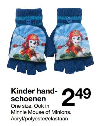 Aanbiedingen Kinder handschoenen - Huismerk - Zeeman  - Geldig van 25/11/2017 tot 02/12/2017 bij Zeeman