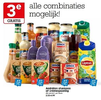 Aanbiedingen Andrélon shampoo of crèmespoeling - Andrelon - Geldig van 26/11/2017 tot 02/12/2017 bij Em-té