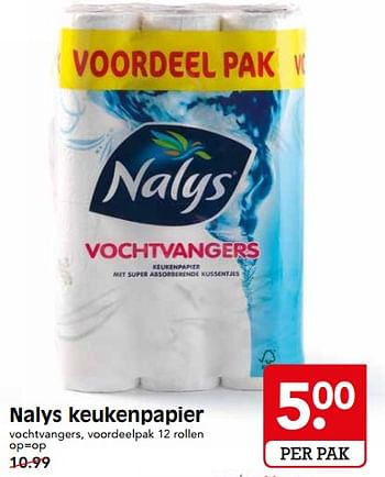 Aanbiedingen Nalys keukenpapier - Nalys - Geldig van 26/11/2017 tot 02/12/2017 bij Em-té