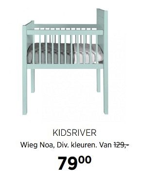 Aanbiedingen Kidsriver wieg noa, div. kleuren - Kidsriver - Geldig van 23/11/2017 tot 18/12/2017 bij Babypark