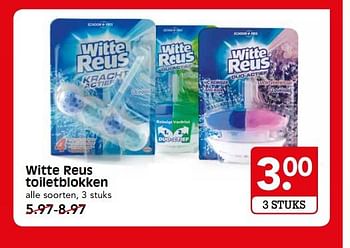 Aanbiedingen Witte reus toiletblokken - Witte reus - Geldig van 26/11/2017 tot 02/12/2017 bij Em-té