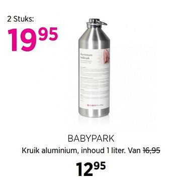 Aanbiedingen Babypark kruik aluminium, inhoud 1 liter - Huismerk - Babypark - Geldig van 23/11/2017 tot 18/12/2017 bij Babypark
