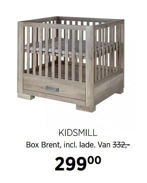 Aanbiedingen Kidsmill box brent, incl. lade - Kidsmill - Geldig van 23/11/2017 tot 18/12/2017 bij Babypark