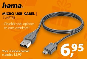 Aanbiedingen Hama micro usb kabel - Hama - Geldig van 26/11/2017 tot 03/12/2017 bij Expert