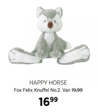 Aanbiedingen Happy horse fox felix knuffel no.2 - Happy Horse - Geldig van 23/11/2017 tot 18/12/2017 bij Babypark