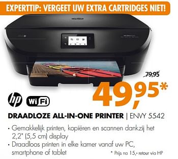 Aanbiedingen Hp draadloze all-in-one printer envy 5542 - HP - Geldig van 26/11/2017 tot 03/12/2017 bij Expert