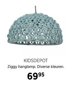 Aanbiedingen Kidsdepot ziggy hanglamp - KidsDepot  - Geldig van 23/11/2017 tot 18/12/2017 bij Babypark
