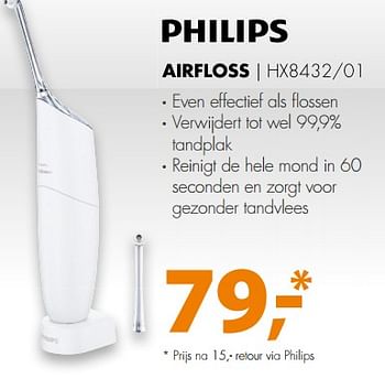 Aanbiedingen Philips airfloss hx8432-01 - Philips - Geldig van 26/11/2017 tot 03/12/2017 bij Expert