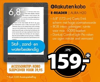 Aanbiedingen Rakuten kobo e-reader aura h20 - Kobo - Geldig van 26/11/2017 tot 03/12/2017 bij Expert