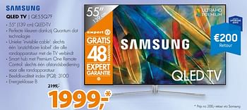 Aanbiedingen Samsung qled tv qe55q7f - Samsung - Geldig van 26/11/2017 tot 03/12/2017 bij Expert