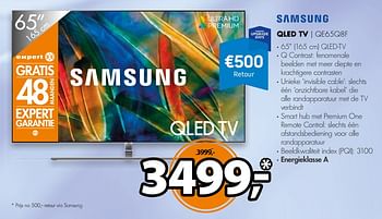 Aanbiedingen Samsung qled tv qe65q8f - Samsung - Geldig van 26/11/2017 tot 03/12/2017 bij Expert