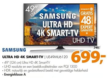 Aanbiedingen Samsung ultra hd 4k smart-tv ue49mu6120 - Samsung - Geldig van 26/11/2017 tot 03/12/2017 bij Expert