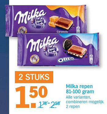 Aanbiedingen Milka repen - Milka - Geldig van 27/11/2017 tot 03/12/2017 bij Albert Heijn