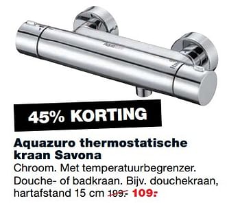 Aanbiedingen Aquazuro thermostatische kraan savona - Aquazuro - Geldig van 27/11/2017 tot 03/12/2017 bij Praxis