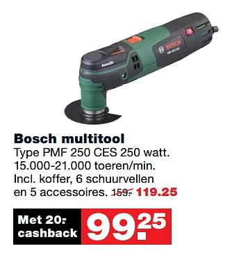 Aanbiedingen Bosch multitool pmf 250 ces 250 watt - Bosch - Geldig van 27/11/2017 tot 03/12/2017 bij Praxis