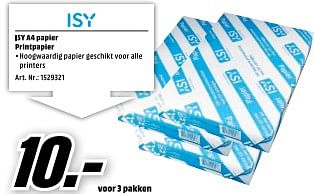 Aanbiedingen Isy a4 papier printpapier - ISY - Geldig van 27/11/2017 tot 03/12/2017 bij Media Markt