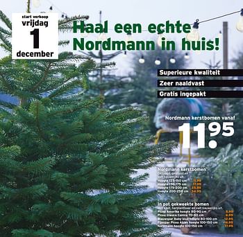 Aanbiedingen Nordmann kerstbomen - Huismerk - Gamma - Geldig van 27/11/2017 tot 03/12/2017 bij Gamma