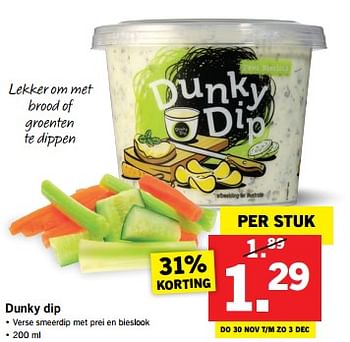 Aanbiedingen Dunky dip - Huismerk - Lidl - Geldig van 27/11/2017 tot 03/12/2017 bij Lidl