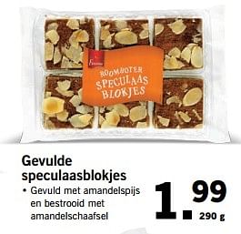 Aanbiedingen Gevulde speculaasblokjes - Favorina - Geldig van 27/11/2017 tot 03/12/2017 bij Lidl