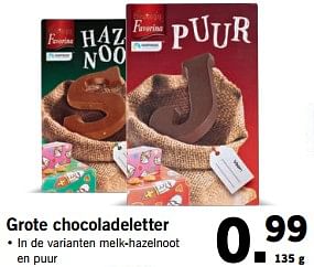 Aanbiedingen Grote chocoladeletter - Favorina - Geldig van 27/11/2017 tot 03/12/2017 bij Lidl