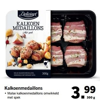 Aanbiedingen Kalkoenmedaillons - Delicieux - Geldig van 27/11/2017 tot 03/12/2017 bij Lidl