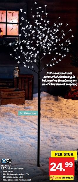 Aanbiedingen Melinera led-bloesemboom - Melinera - Geldig van 27/11/2017 tot 03/12/2017 bij Lidl