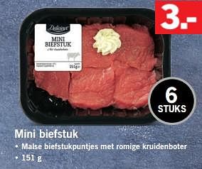 Aanbiedingen Mini biefstuk - Delicieux - Geldig van 27/11/2017 tot 03/12/2017 bij Lidl