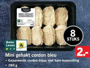 Aanbiedingen Mini gehakt cordon bleu - Delicieux - Geldig van 27/11/2017 tot 03/12/2017 bij Lidl