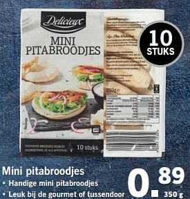 Aanbiedingen Mini pitabroodjes - Delicieux - Geldig van 27/11/2017 tot 03/12/2017 bij Lidl