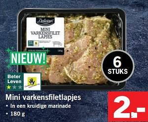 Aanbiedingen Mini varkensfiletlapjes - Delicieux - Geldig van 27/11/2017 tot 03/12/2017 bij Lidl