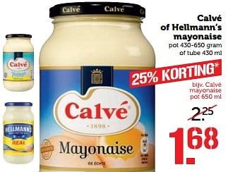 Aanbiedingen Calvé of hellmann`s mayonaise - Calve - Geldig van 27/11/2017 tot 03/12/2017 bij Coop