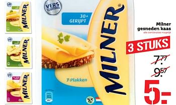 Aanbiedingen Milner gesneden kaas - Milner - Geldig van 27/11/2017 tot 03/12/2017 bij Coop