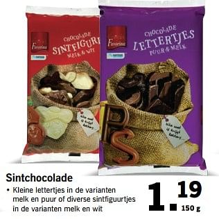 Aanbiedingen Sintchocolade - Favorina - Geldig van 27/11/2017 tot 03/12/2017 bij Lidl