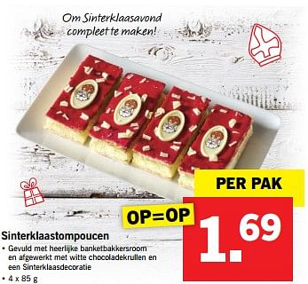 Aanbiedingen Sinterklaastompoucen - Huismerk - Lidl - Geldig van 27/11/2017 tot 03/12/2017 bij Lidl