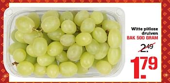 Aanbiedingen Witte pitloze druiven - Huismerk - Coop - Geldig van 27/11/2017 tot 03/12/2017 bij Coop