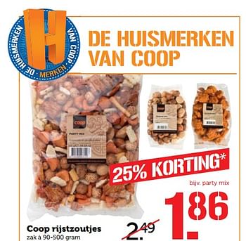 Aanbiedingen Coop rijstzoutjes - Huismerk - Coop - Geldig van 27/11/2017 tot 03/12/2017 bij Coop