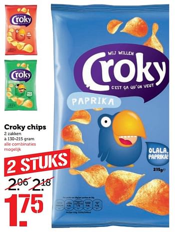 Aanbiedingen Croky chips - Croky - Geldig van 27/11/2017 tot 03/12/2017 bij Coop