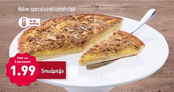 Aanbiedingen Halve speculaaskruimelvlaai - Huismerk - Aldi - Geldig van 27/11/2017 tot 03/12/2017 bij Aldi