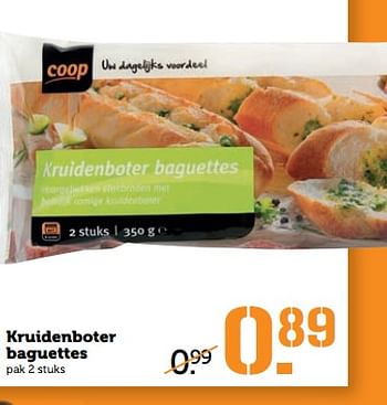 Aanbiedingen Kruidenboter baguettes - Huismerk - Coop - Geldig van 27/11/2017 tot 03/12/2017 bij Coop