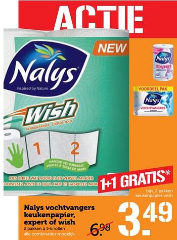 Aanbiedingen Nalys vochtvangers keukenpapier, expert of wish - Nalys - Geldig van 27/11/2017 tot 03/12/2017 bij Coop