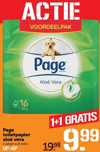 Aanbiedingen Page toiletpapier aloë vera - Page - Geldig van 27/11/2017 tot 03/12/2017 bij Coop