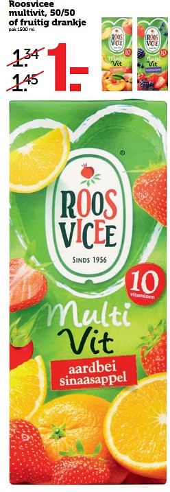 Aanbiedingen Roosvicee multivit, 50-50 of fruitig drankje - Roosvicee - Geldig van 27/11/2017 tot 03/12/2017 bij Coop