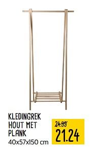 Aanbiedingen Kledingrek hout met plank - Huismerk - Xenos - Geldig van 26/11/2017 tot 24/12/2017 bij Xenos