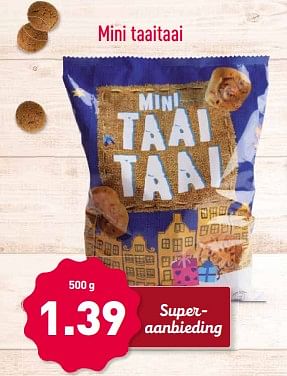 Aanbiedingen Mini taaitaai - Huismerk - Aldi - Geldig van 27/11/2017 tot 03/12/2017 bij Aldi