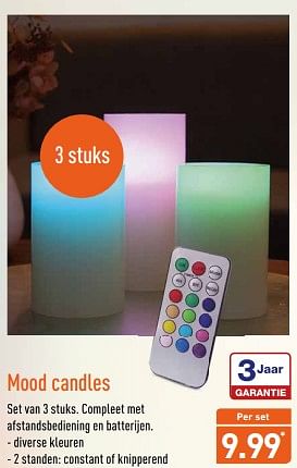 Aanbiedingen Mood candles - Huismerk - Aldi - Geldig van 27/11/2017 tot 03/12/2017 bij Aldi