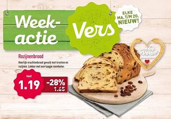 Aanbiedingen Rozijnenbrood - Huismerk - Aldi - Geldig van 27/11/2017 tot 03/12/2017 bij Aldi