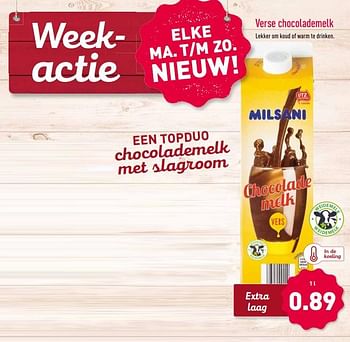 Aanbiedingen Verse chocolademelk - Milsani - Geldig van 27/11/2017 tot 03/12/2017 bij Aldi